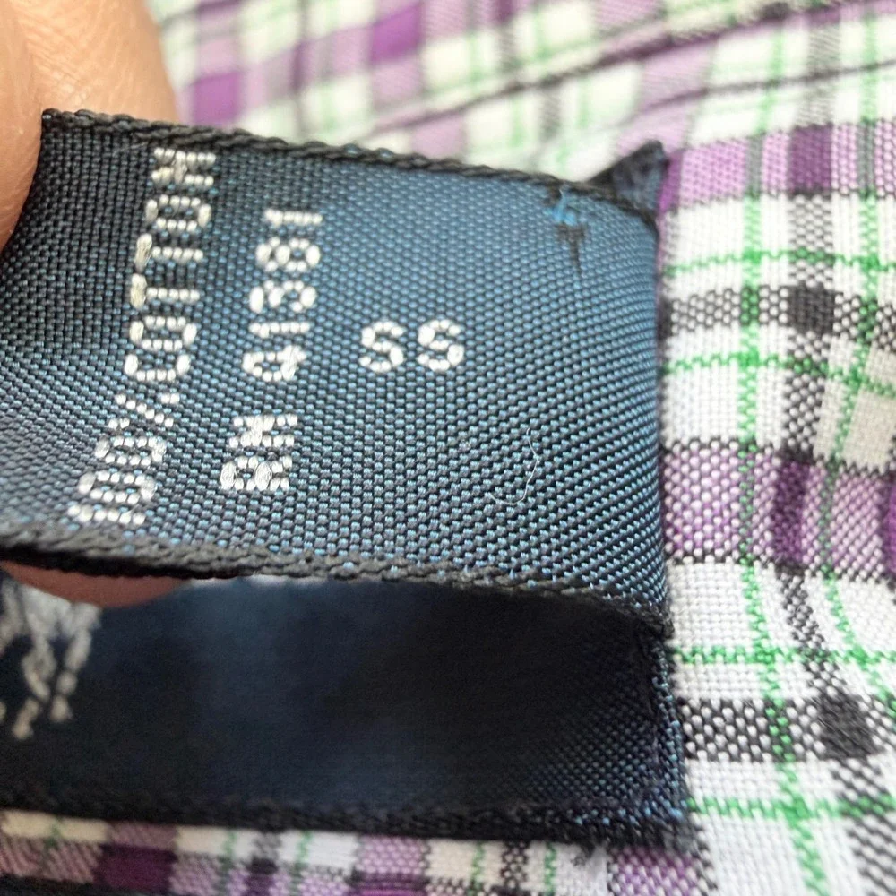 Ralph Lauren Button‎ Down Mens L Purple Green Plaid Classic Fit Long Sleeve Pony